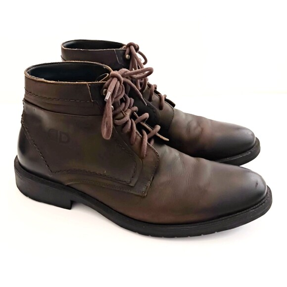 Democrata Garage Collection Mens Brown Leather Lace Up Ankle Boot EU 42 US 9 - Picture 3 of 12